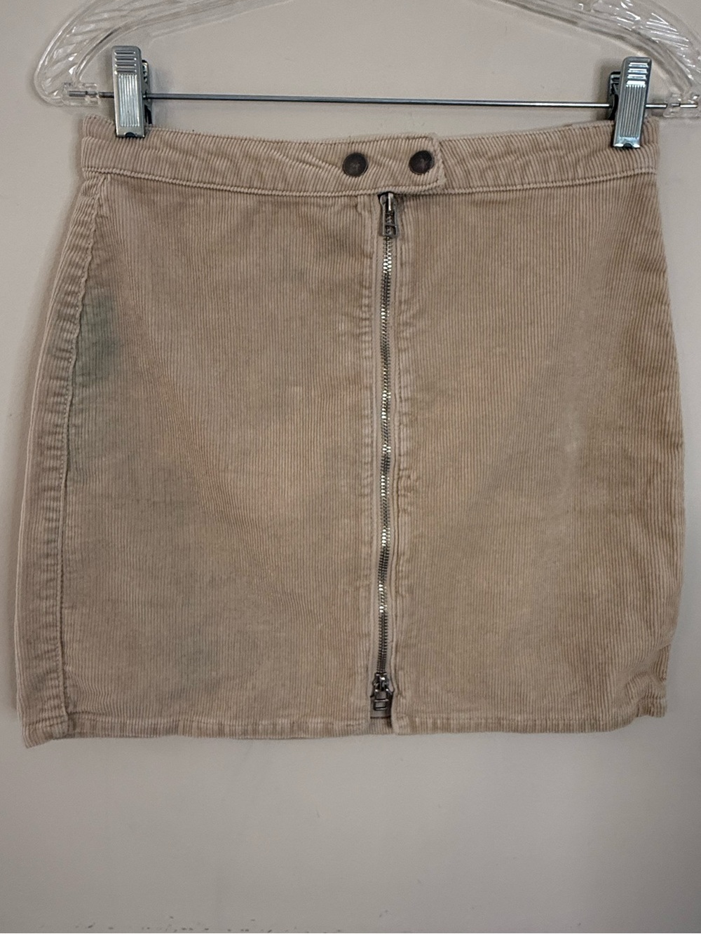 Black Label C’ EST TOI retro tan corduroy mini skirt SZ SM